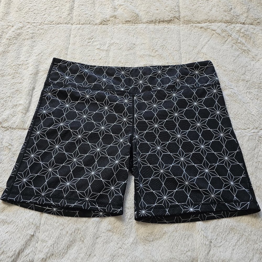 IAB 5-Inch No-Ride Athletic Bike Shorts Black Geometric Star Print XXL 14